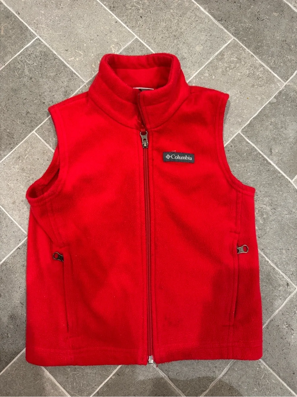 Columbia Red Fleece Jacket Vest - Bright Red